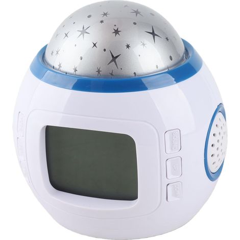Star Sky Réveil Musical LED avec Calendrier de Projection, Affichage de la Température, Veilleuse pour Enfants, Matériau ABS, 10,5 X 10,5 X 8, Cm (1/5)