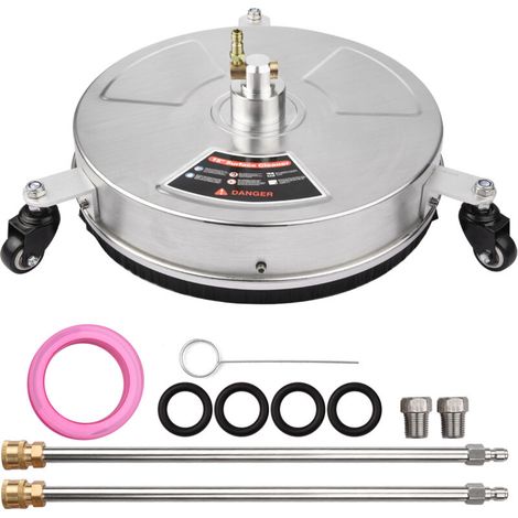 Surface cleaner for high-pressure washers, 1/4-inch quick-connect fitting, effective cleaning, 4000 PSI, for concrete patios, terraces and pavements. (1/5)