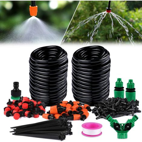 Système d'irrigation automatique de refroidissement par brume, Kit de tuyau d'arrosage goutte à goutte pour plantes de jardin (1/5)