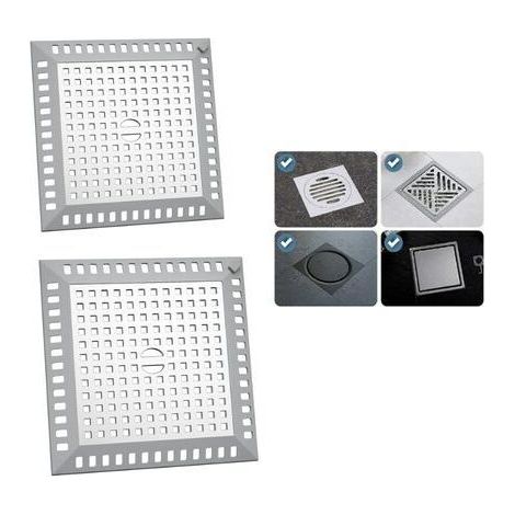 Attrape Cheveux Douche 12,3 x 12,3 cm Filtre Evier Cuisine de Carré en Acier Inoxydable Argenté Grille Evier Anti-Obstruction pour Douche de Salle de Bain, pour Salle de Bain et Cuisine (1/5)