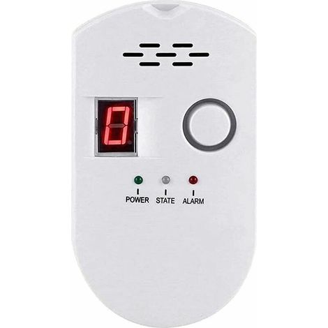 Détecteur de gaz, détecteur de fuite de GPL/gaz naturel/gaz de charbon, moniteur de capteur enfichable avec alarme sonore et affichage numérique LED, méthane combustible, propane (1/5)