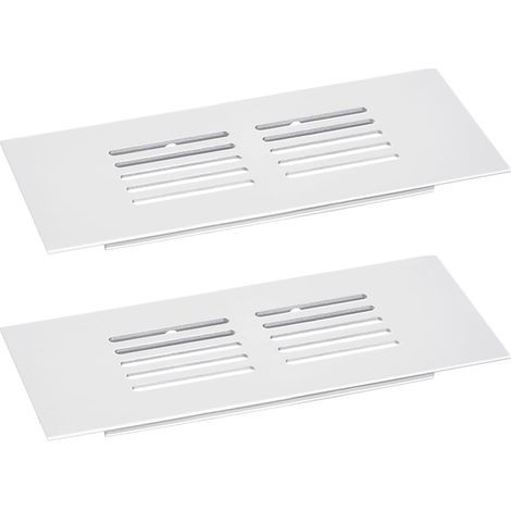 Grille de Couverture de Bouches d'Aération, 2 Pièces 100 x 50 mm - Grille de Ventilation en Alliage d'Aluminium à Mailles, Grille de Ventilation Rectangulaire (Argent) (1/5)