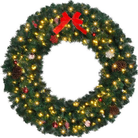 Guirlande décorative verte 120cm 150 LED 450 branches PVC pour jardin, arche, mariage, fête, décoration extérieure intérieure, guirlande de feuillage artificiel (1/2)