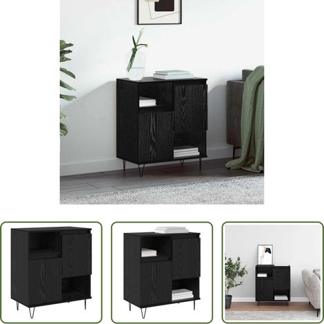 Sideboard - Sideboard Schwarz Eichen-Optik 60 x 35 x 70 cm (1/5)