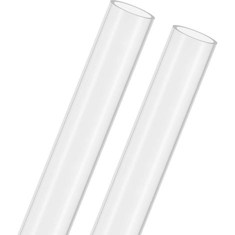 2-Pcs Tube Rigide Transparent En Acrylique, 20mm[0.79"] DI x 24mm[0.94"] DE Tube Rond En Plastique Pour Systeme De froid Par Eau/Lampes/Fontaines [305mm/12IN] (1/5)
