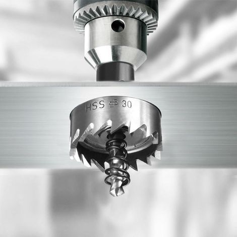 Diamantbohrer, HSS-Lochsäge, Betonbohrer 16/18,5/20/25/30 mm, 5-teilig, Fliesenbohrer, Kernbohrer, Lochsägezahn (1/4)