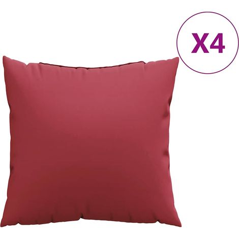 Maison Exclusive - Coussins de canapé 4 pcs rouge vin 60x60 cm tissu