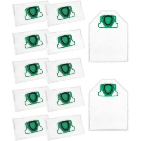 12 Kit Sacs d'aspirateur compatible avec Vorwerk Kobold VK200 FP200, Accessoires Sacs à Poussière Rechange pour VK 200 FP 200 (1/4)