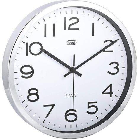 Trevi OM 3318 S Orologio da Parete con Lancette Silenziose, Movimento SWEEP senza Ticchettio, Design Moderno con Diametro 30 cm, Ideale per Casa, Ufficio e Cucina, Funzionamento a Batteria AA