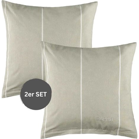 ESPRIT Fodere per cuscini Renforcé HARPLINES - Set da 2 40x40 cm, grigio