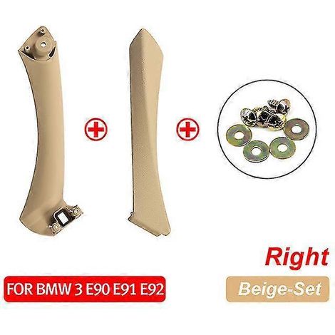 Poignée de porte intérieure pour BMW E90 E91 et BMW Série 3 (berline) - Cache de poignée de porte - Beige - Côté droit (1/5)
