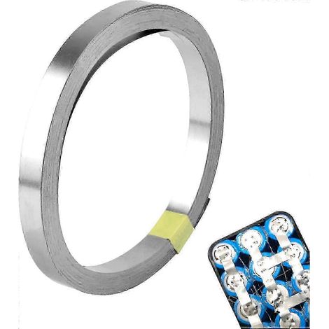 Bande de nickel plaquée 0,15 x 8 mm pour soudage par points de batteries 18650, compatible avec les machines à souder par points. (1/5)