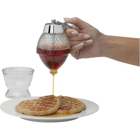 Dispensador de miel，Tarro de miel con forma de panal，Botella dispensadora de miel，Dispensador de sirope，salsa de chocolate (1/5)