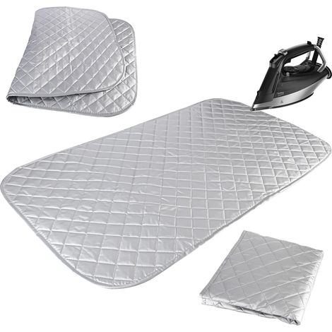 Housse de table à repasser - 48 x 85 cm - Coussin à repasser pour table - Planche à repasser pliable en coton - Résistante à la chaleur - Housse à repasser portable pour voyage - Housse à (1/5)