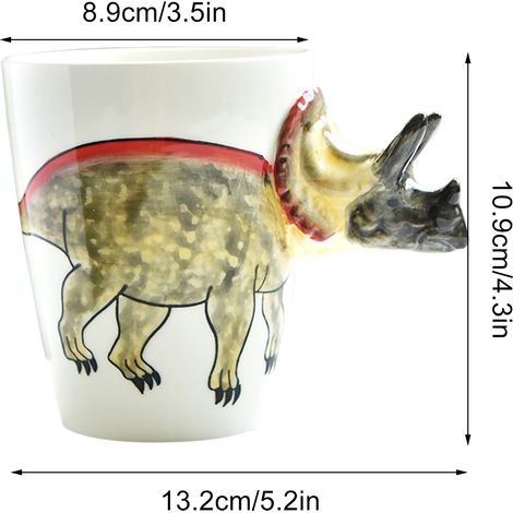 Mug en Céramique Dinosaure 400ml - Tasse Animaux Mignons pour Bureau et Petit-Déjeuner (1/5)
