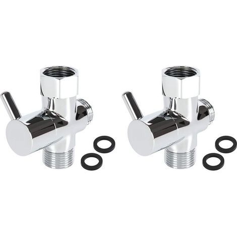 Convient pour deux raccords en T en laiton pour bidet, clapets anti-retour pour bidet, raccords en T pour pommeau de douche de bidet de toilette, raccords pour couches, 7/8 7/8 1/2 (1/5)