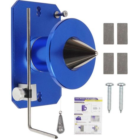 Lawn mower blade balancer, wall-mounted balancing tool in alloy steel 339075B blue. (1/5)