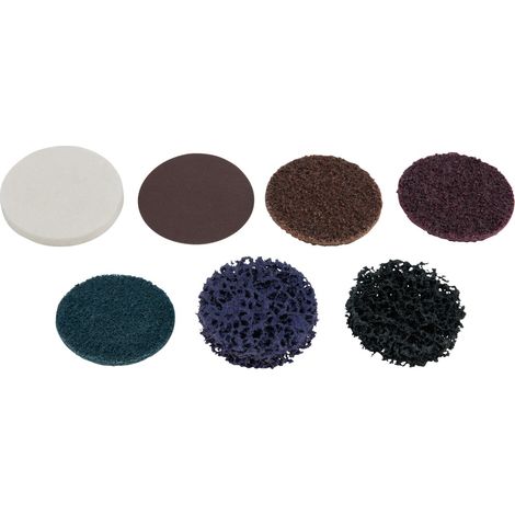 KS Tools Ersatz-Schleifpads, Ø50 mm, Strip Rad schwarz, 10er Pack