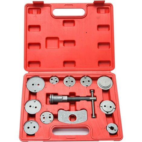 XEPHO Kit de tige de poussée de piston de frein, kit de réglage de cylindre de roue de frein à disque, outil de retrait et d'assemblage de plaquettes de frein, 12 pièces (1/5)