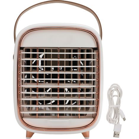 Retro desk fan with misting function, 3 speeds, built-in 2000 mAh battery, 240 ml capacity, USB (1/5)