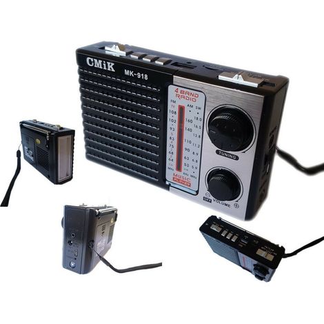 Trade Shop - Tragbares Mini-Radio, wiederaufladbar, UKW-Radio, MP3-Player, USB, MicroSD, CMIK MK918 - (1/5)