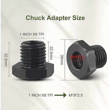 Adaptateur de broche de tour de travail du bois convertit 33 x 3,5 mm en 18 x 1,5 mm filetage mandrin adaptateur vis pour tour à bois accessoires d'outils de tournage