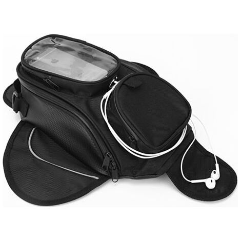 Sollbry Sac de réservoir de Moto, 1 pièce Sac de Selle de Carburant Tissu Oxford épaissi Noir Universel avec Aimant Puissant étanche pour la Plupart des Motos (1/5)