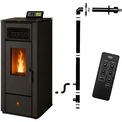 Poêle à granulés Étanche EMMA 10 kW + kit conduit ventouse - (1/5)