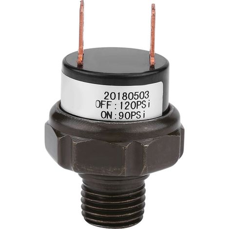 Commutateur de commande de pression d'air de commutateur de compresseur d'air automatique de voiture universelle 12V (90-120PSI) (1/4)