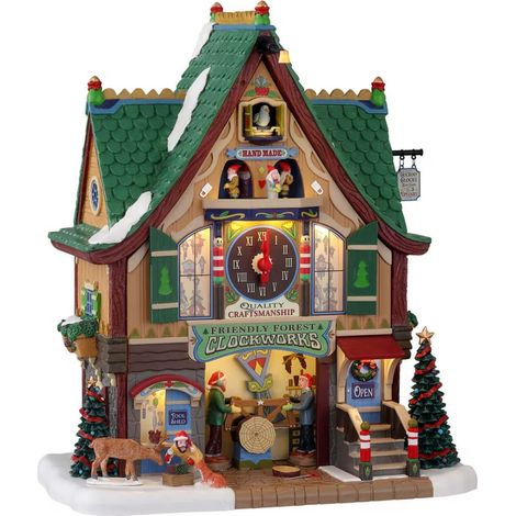 Lemax friendly forest clockworks 15734 villaggio di natale (1/2)