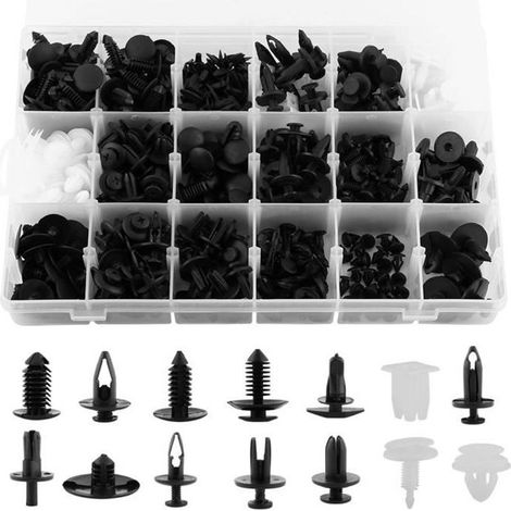 Fixation Clips - 415 Pcs - Plastique - Noir - Pour Pare-chocs et Pare-boue (1/3)