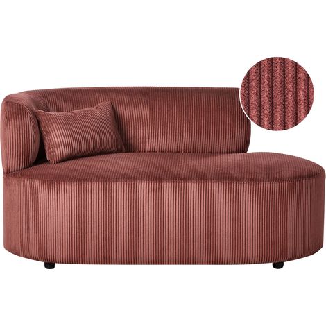 Left-Hand Chaise Lounge VANVEY Corduroy Red (1/5)