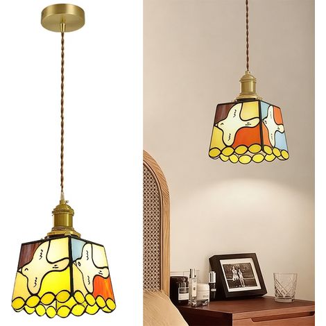Suspension LED en Verre Vintage Colombe, Lampe Suspendue Lumière Chaude 3000 K, Luminaire Décoratif pour Salon, Chambre et Chevet (1/5)