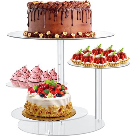 4 Levels Cake Stand Fruit Tray Decoration Steps for Wedding Birthday Party Buffet Baby Shower (1/5)
