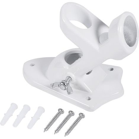 2 supports muraux en aluminium pour mât de drapeau blanc, support de fixation pour drapeau et girouette