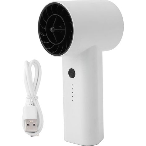 Ventilatore Portatile Ricaricabile 130000 RPM, 5 Velocità, Batteria 2200mAh – Design Elegante in ABS Bianco Compatto – Ideale per Ufficio e Viaggi (1/5)