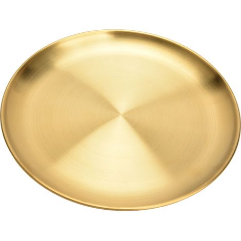 Assiette de Service en Acier Inoxydable pour Barbecue, Plateau Doré Épais pour Desserts (1/5)