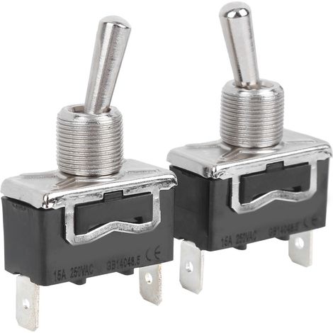 Interrupteur à bascule BERM avec voyant LED, bouton-poussoir, 2 broches, 2 niveaux marche/arrêt, 15 A, 250 V CA, BEM-1021C (1/5)