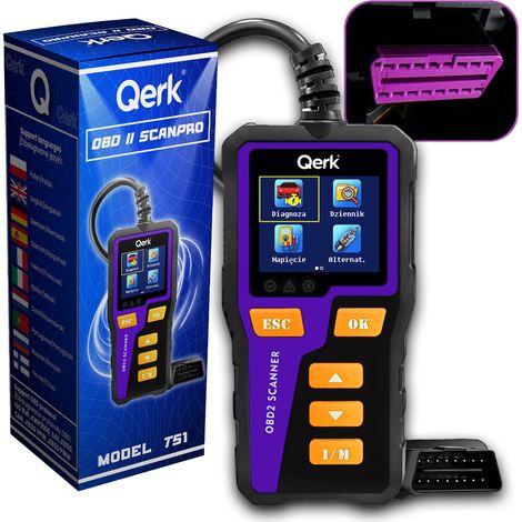INTERFACCIA DIAGNOSTICA OBD2 TESTER MENU POLACCO SCHERMO A COLORI QERK T51 (1/5)