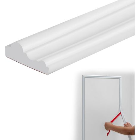 Bande murale à décoller et à coller, en TPE, décoration murale flexible, moulures décoratives blanches, pour cadre de miroir, rail de chaise, protection murale et décoration de bricolage (4 cm (1/5)