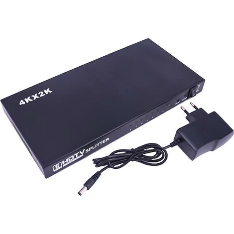 Répartiteur vidéo haute définition 8K 30 Hz avec 8 ports de sortie, compatible avec les appareils de partage d'écran pour salles de conférence et home cinémas, disponible en plusieurs couleurs. (1/5)