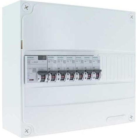 SIEMENS TABLEAU ÉLECTRIQUE PRÉÉQUIPÉ 1 RANGÉE 1ID 63A 6 DISJONCTEURS SIE626126