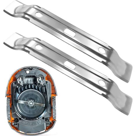 2 Pièces Lame Tondeuse Lame Robot Tondeuse Compatible avec Stihl Robot Tondeus iMOW RMI 422 422P 422PC RMI 522 C et Viking iMow MI4 Series, Lam de Rechange pour Robo Tondeus, 20 cm (1/5)