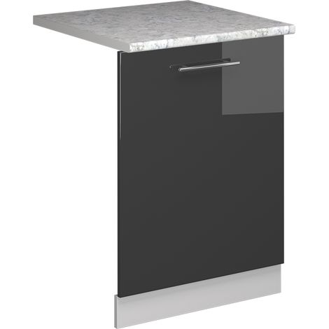 Panel frontal del lavavajillas Fame-Line, Antracita alto brillo, 60 cm , ET Mármol, Vicco (1/5)
