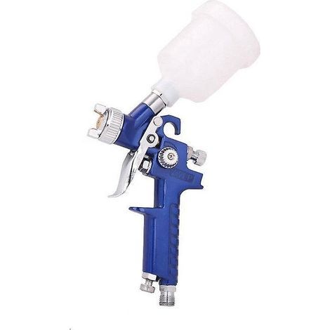 Mini pistola a spruzzo con ugello da 0,8 mm, serbatoio capiente, alimentazione a gravità per verniciare case e auto. (1/5)