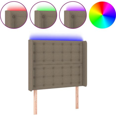 Maison Exclusive - Cabecero con LED de tela gris taupe 93x16x118/ (1/5)