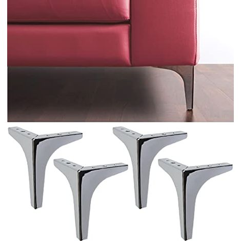 IPEA 4 Pieds de Meuble et Canape modele Meta - Lot de 4 Pieds en Metal - Pieds su Elegante Design pour Fauteuils et Armoires - Couleur Chrome - Hauteur 170 mm (1/5)