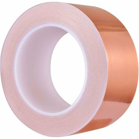Laoa – Ruban adhésif en cuivre 30m x 50mm – Conducteur unique pour blindage EMI – Anti-limaces – Réparations électriques et artisanat (1/5)