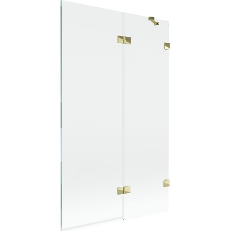 Mexen Lunar paroi de douche 2 volets droite 110 x 150 cm, transparent, doré - 897-110-100-50-00-P (1/5)