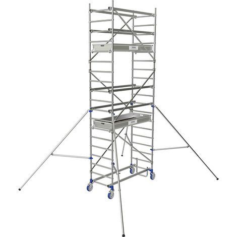 TUBESCA-Comabi - Échafaudage roulant aluminium Cross – Longueur 1,80m - Hauteur de plateau 3,85m